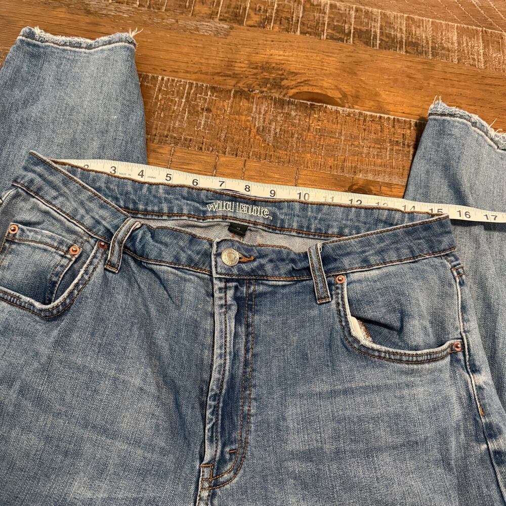 Wild Fable Sz 14 Blue Jeans Distressed High Waist Straight Leg Stained Ripped - Picture 8 of 12
